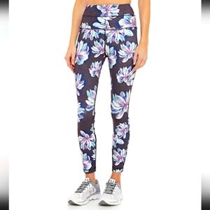 ZELOS Floral Leggings Black Womens Small